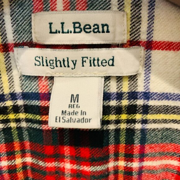 L.L Bean Women's Heavy Flannel Shirt Size M 100% Organic Cotton Long Sleeve - Picture 7 of 16